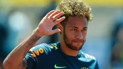 Foto de Neymar en el entrenamiento de Brasil.