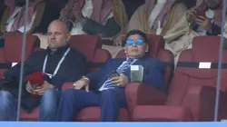 COMO EN CASA. Diego Maradona en el palco del estadio durante el partido de Rusia ante Arabia Saudita.