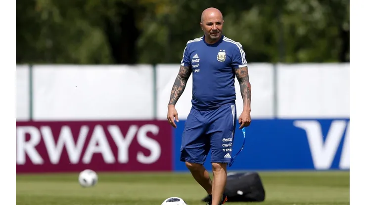 Sampaoli repitió formación en la práctica del miércoles