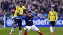 Foto de Yerry Mina con la piel de Colombia