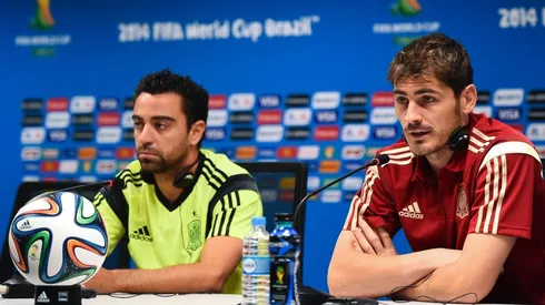 Xavi con Casillas en el Mundial del 2014