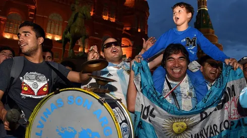 ARGENTINOS EN RUSIA. La Albiceleste copó Moscú desde antes del Mundial de Rusia 2018.