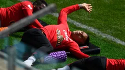 Foto de Paolo Guerrero entrenando con Perú
