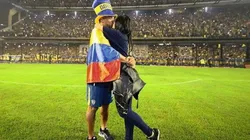 Frank Fabra y Tatiana en la Bombonera