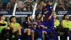 LA ÚLTIMA IMAGEN JUNTOS. Messi saluda a Neymar en la pretemporada de Barcelona en Estados Unidos (Foto: Getty).
