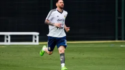 Messi, entrenando con la selección