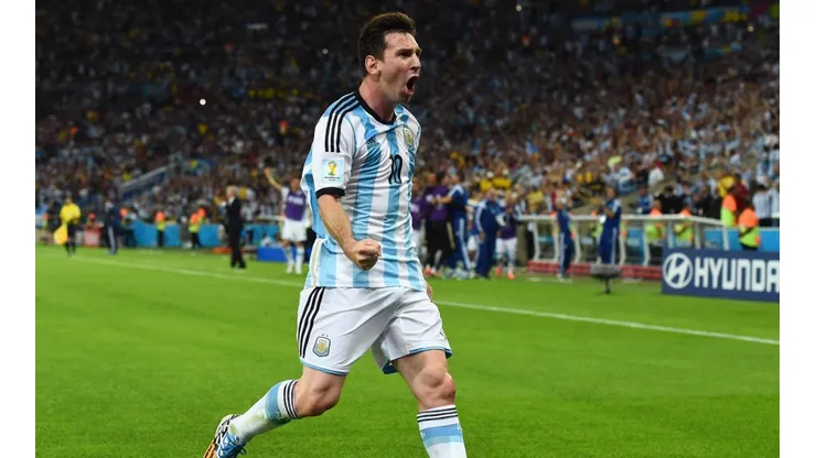 FESTEJO DE GOL. Lionel Messi en la última Copa del Mundo de Brasil 2014 (Foto: Getty).