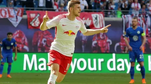 Timo Werner celebra un tanto en RasenBallsport Leipzig.