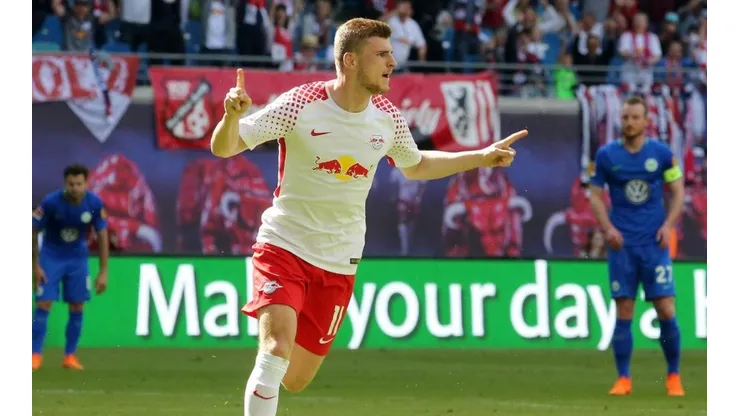 Timo Werner celebra un tanto en RasenBallsport Leipzig.