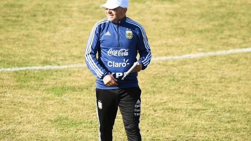 Sampaoli en un entrenamiento de la Selección Argentina