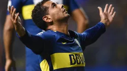 Edwin Cardona festeja un gol con la camiseta de Boca