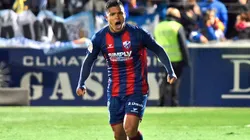 Juan Camilo Hernández con la camiseta del Huesca.