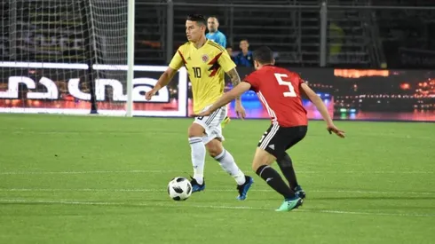 APARECE EL DIEZ. James Rodríguez en el amistoso contra Egipto con la Selección Colombia.
