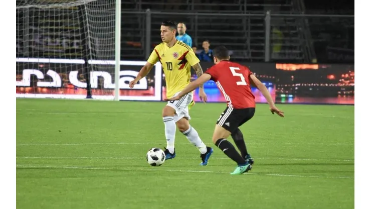 APARECE EL DIEZ. James Rodríguez en el amistoso contra Egipto con la Selección Colombia.