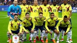 EL ONCE MÁS BONITO. La Selección Colombia antes de enfrentarse a Francia con el uniforme titular (Foto: Getty).