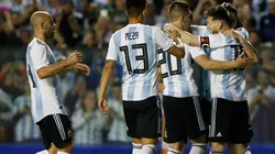 La selección festejando un gol frente a Haití