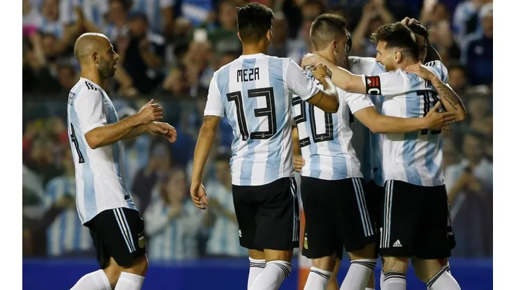 La selección festejando un gol frente a Haití