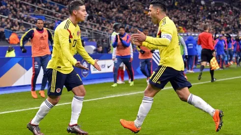 James Rodríguez y Radamel de la selección de Colombia