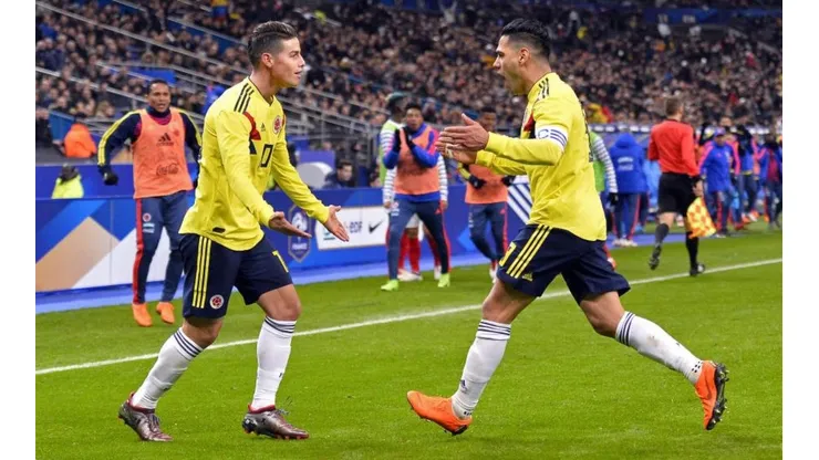 James Rodríguez y Radamel de la selección de Colombia