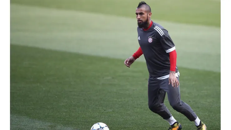Arturo Vidal entrenando con el Bayer Munich