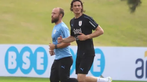 Edinson Cavani trabajó apartado del grupo principal en Montevideo