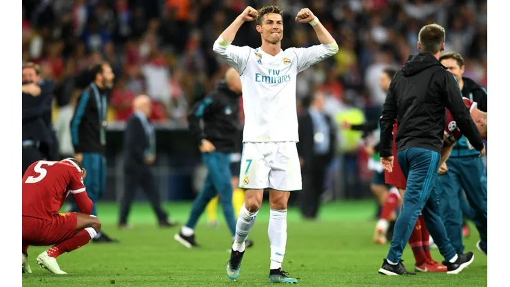 EN SU SALSA. La reacción de Cristiano Ronaldo después del pitazo final en Kiev (Foto: Getty).