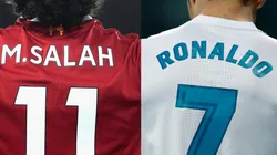 LAS DOS ESTRELLAS. Salah y Cristiano Ronaldo se verán las caras en la final (Foto: Getty).