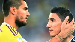 Sergio Romero y Ángel Di María en Brasil 2014.