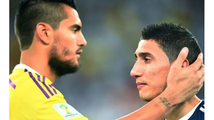 Sergio Romero y Ángel Di María en Brasil 2014.