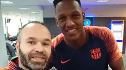 Yerry Mina se despidió de Andrés Iniesta en Instagram: "Gracias por todo capitán"