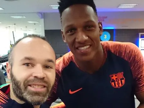 Yerry Mina se despidió de Andrés Iniesta en Instagram: "Gracias por todo capitán"