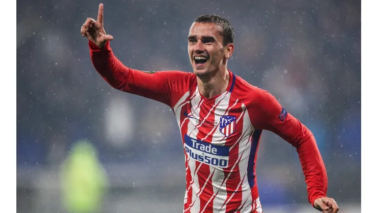 Griezmann celebra en la Europa League