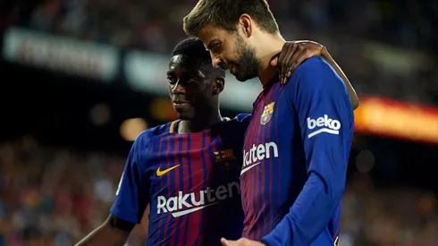 Foto de Piqué con Dembélé.