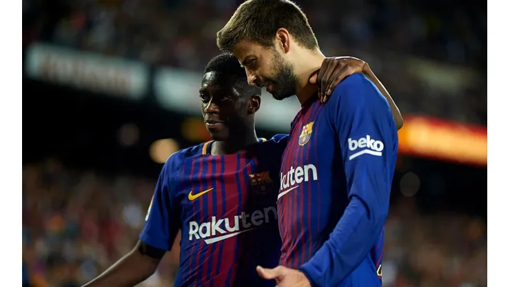 Foto de Piqué con Dembélé.