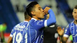 Pol Fernández celebra un tanto en Godoy Cruz.