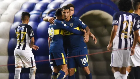 DERROTADOS. Boca celebra el triunfo abultado ante Alianza Lima por Copa Libertadores (Foto: Getty).