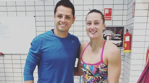 Chicharito se sacó el gusto con etsa fotografía con Mireia Belmonte
