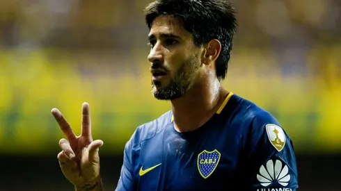 VICTORIA DEDICADA. Pablo Pérez se fue contento por el 5-0 de Boca pero apuntó a todos lados (Foto: Getty).