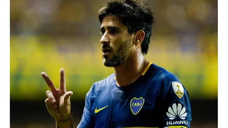 VICTORIA DEDICADA. Pablo Pérez se fue contento por el 5-0 de Boca pero apuntó a todos lados (Foto: Getty).