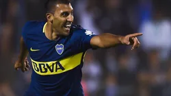 Wanchope festeja su presente en Boca