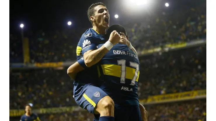 AVANZA BOCA. Todos celebran en la goleada de Boca ante Alianza Lima por Copa Libertadores.