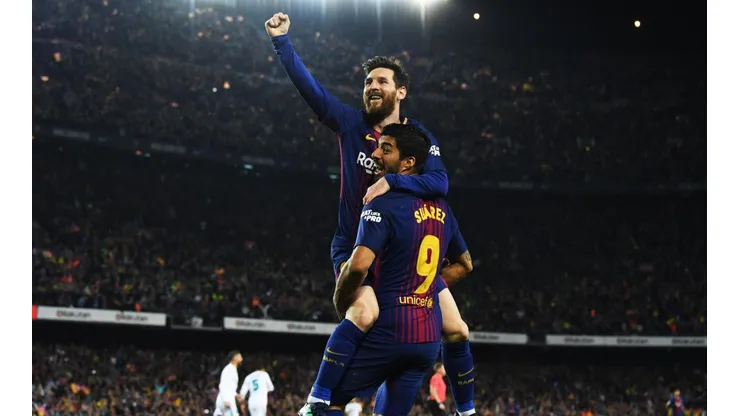 FESTEJA ANTE EL MADRID. Lionel Messi en el último Clásico contra Real Madrid (Foto: Getty).