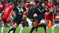 Aston Villa vs Middlesbrough en el partido de ida.