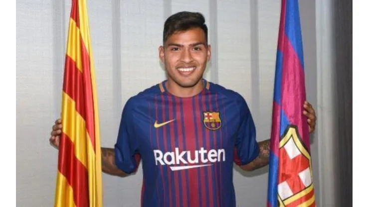 Nahuel Leiva en su presentación en Barcelona.