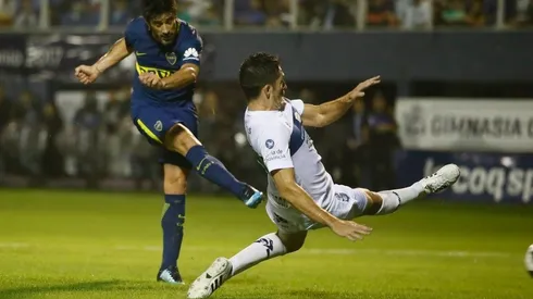 PARA CAMPEÓN. Pablo Pérez anotó el 1-0 de Boca sobre Gimnasia.
