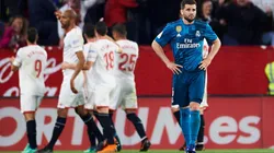 TRES PUNTOS PERDIDOS. La frustración ante Nacho y de fondo la celebración del Sevilla (Foto: Getty).