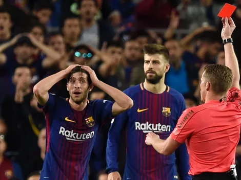 Inédito: le dieron 4 fechas de suspensión a Sergi Roberto por su roja en el Clásico