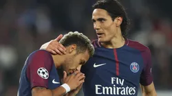 MÁS AMIGOS QUE NUNCA. Edinson Cavani junto a Neymar, la dupla letal del PSG (Foto: Getty).