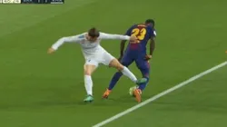 Gareth Bale y una entrada inexplicable sobre Samuel Umtiti.