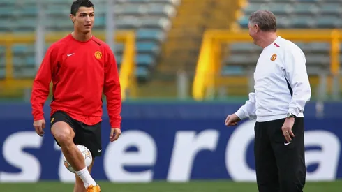 Cristiano Ronaldo junto a Alex Ferguson en Manchester United.